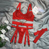 Underwear Mesh See-through Comfortable Fun Three-piece Suit