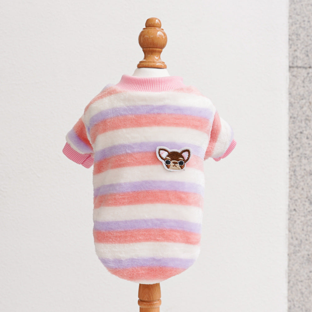 Pet Clothing Warm Embroidered Dog Cat Clothes