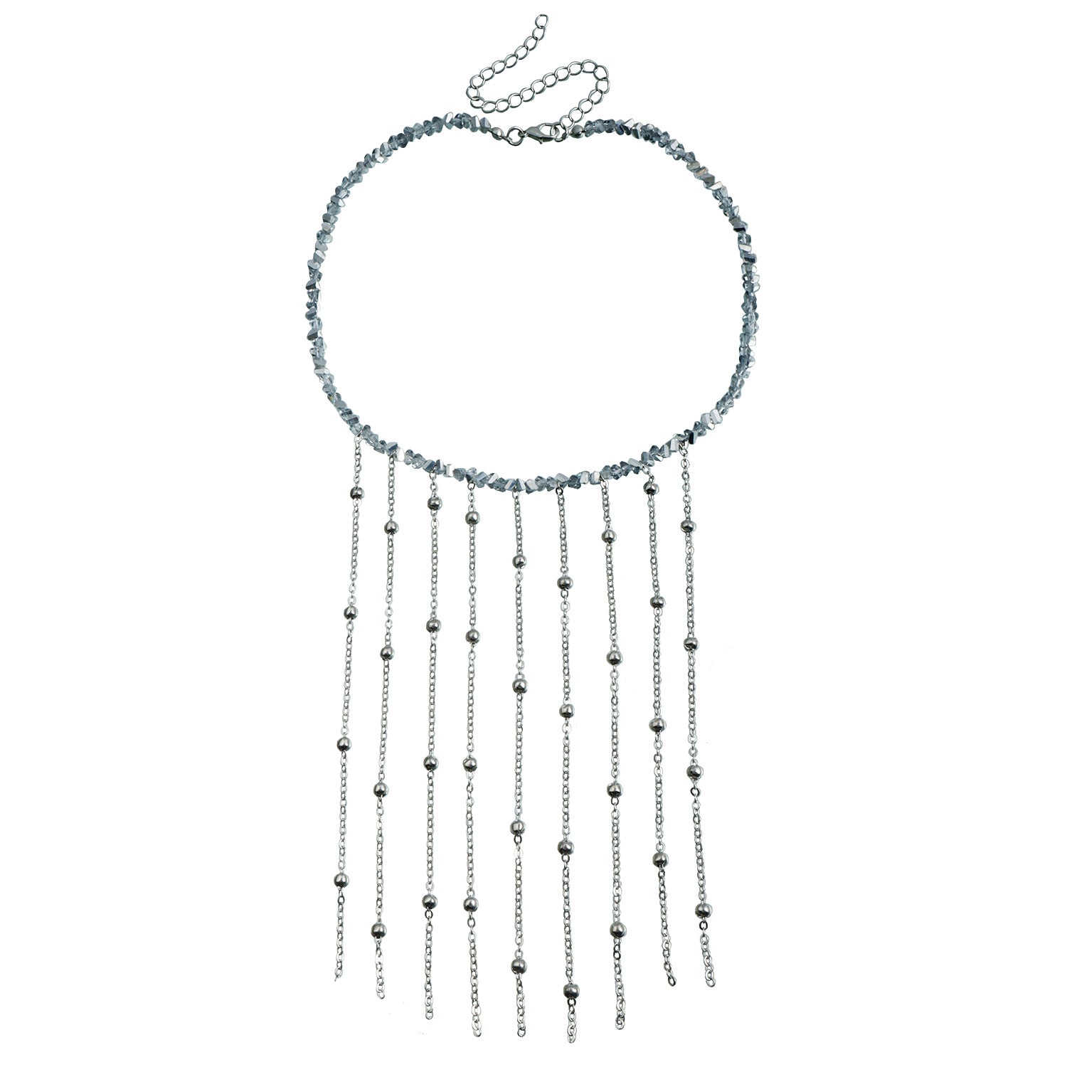 Tassel Clavicle Chain Mirror Glass