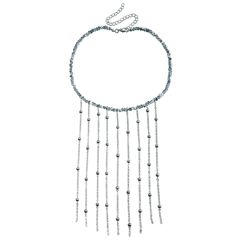 Tassel Clavicle Chain Mirror Glass