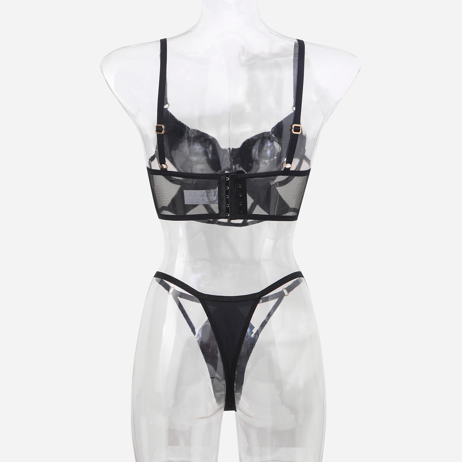 Glossy Mesh Hollow French Underwear Women