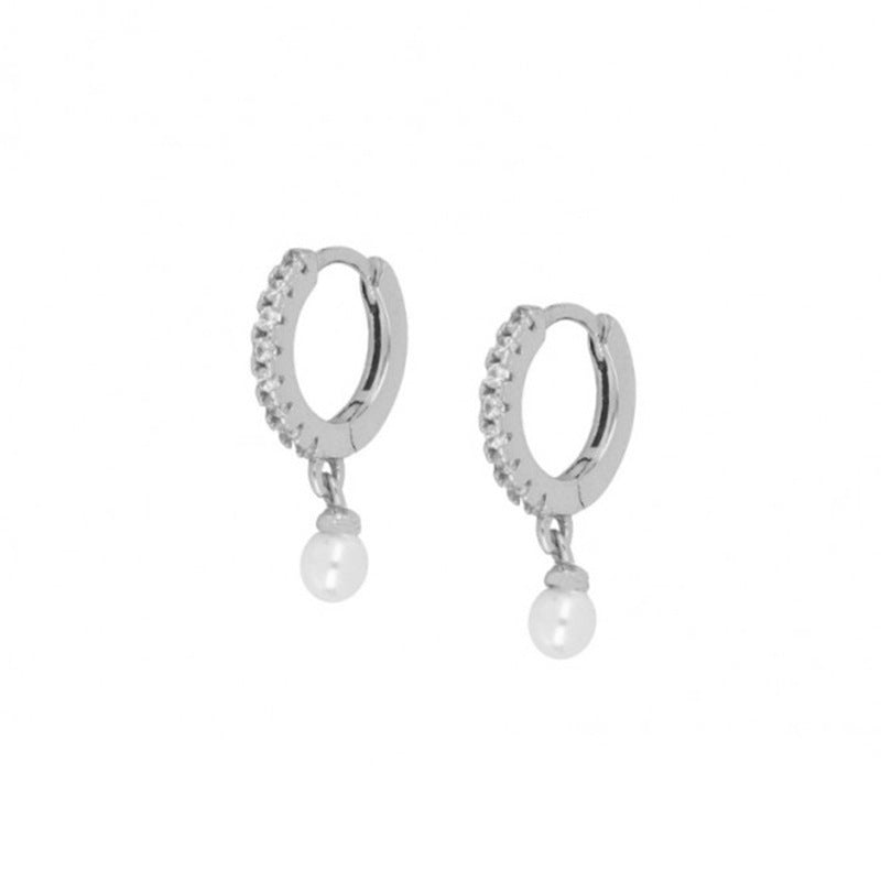 Sterling Silver Pearl Grace High-grade Thin Earrings