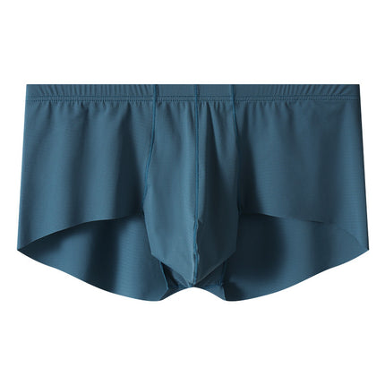Men's Mid-rise Boxers Ice Silk Solid Color Underwear