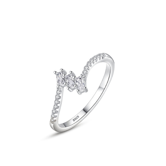 S925 Sterling Silver Special-interest Design Diamond Cube Sugar Ring For Women