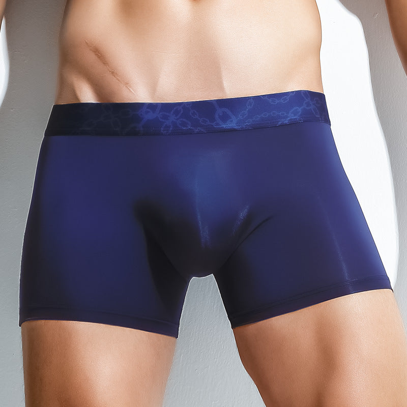 Men's Underwear Ice Silk Boxers Seamless Thin Boxers