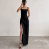 Square Collar Sleeveless Suspender Skirt Slim Fit Long Dress Slimming Women