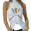 Irregular Sleeveless Hollow-out Twisted Wool Vest For Women
