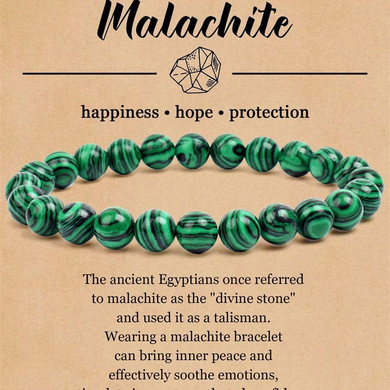 8mm Natural Stone Elastic Beaded Bracelet