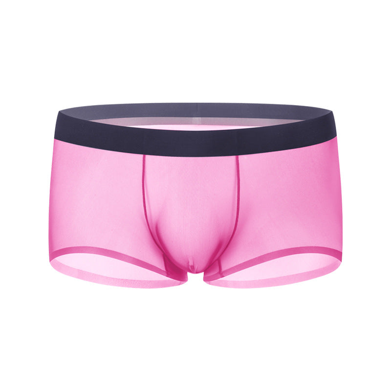 Ice Silk Underwear Men's Seamless Summer Thin Boxers