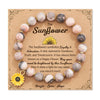 Zebra Sunflower Bracelet Natural Stone Bracelet