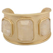 Heavy Industry Gold Large Square Crystal Wide Bracelet