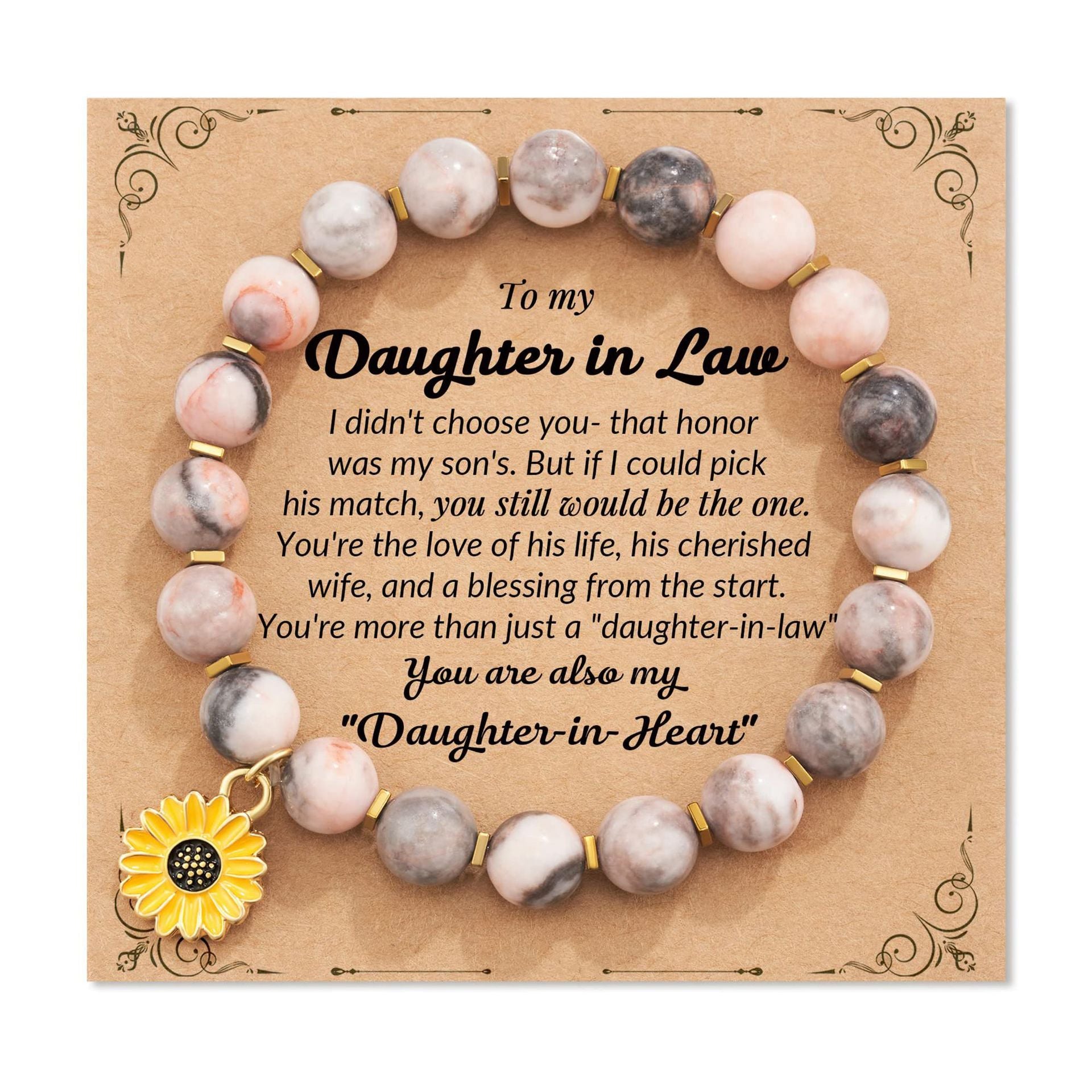 Zebra Sunflower Bracelet Natural Stone Bracelet