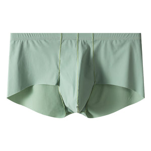 Men's Mid-rise Boxers Ice Silk Solid Color Underwear