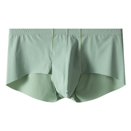Men's Mid-rise Boxers Ice Silk Solid Color Underwear
