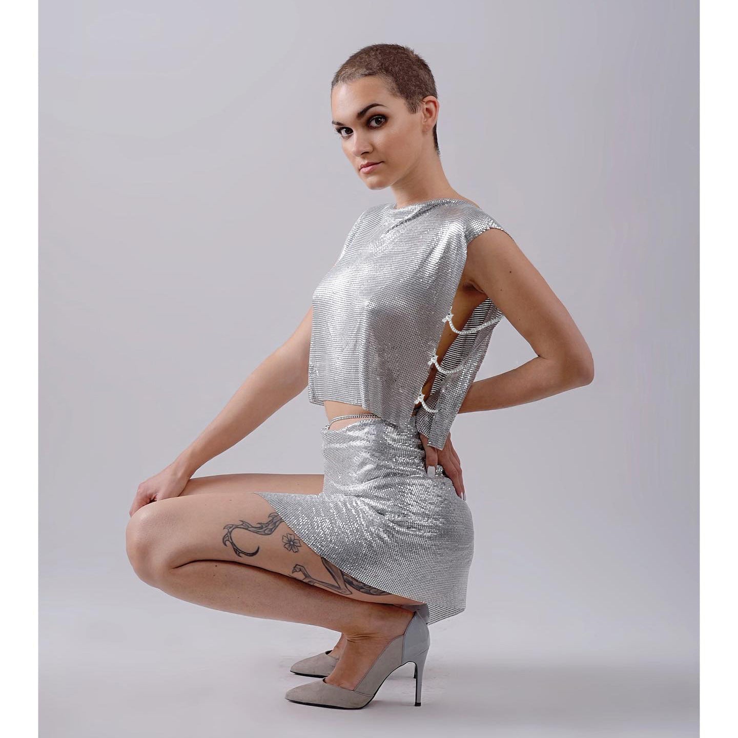 Personalized Metal Sequins Sleeveless Top For Women