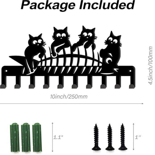 Iron Art Hang Clothes Cute Cat Key Holder