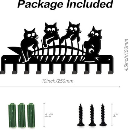 Iron Art Hang Clothes Cute Cat Key Holder