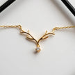 Simple Large Antlers Pendant Necklace