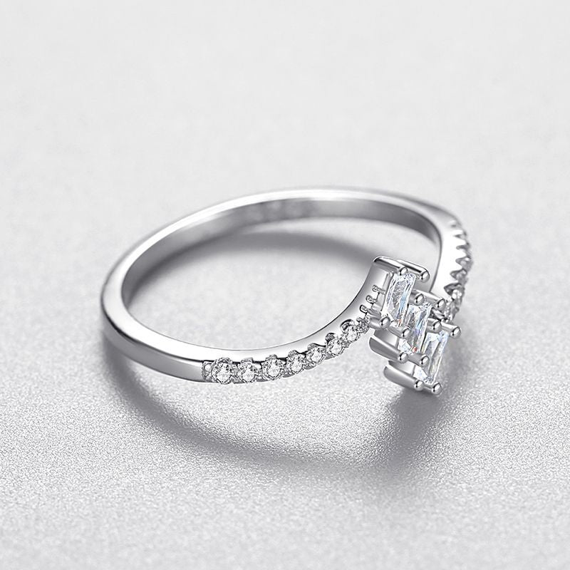 S925 Sterling Silver Special-interest Design Diamond Cube Sugar Ring For Women