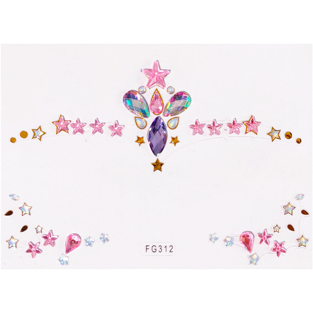 Face Rhinestone Tattoo Creative Forehead Sticker