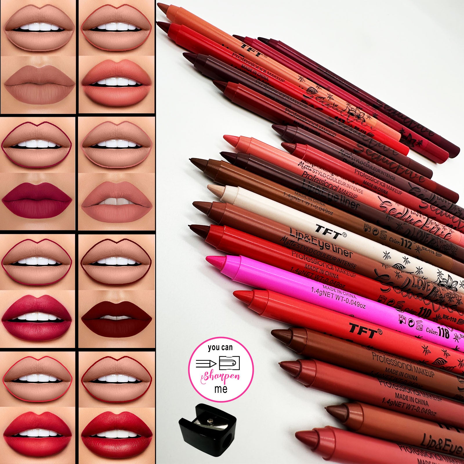 Discoloration Resistant Outline Lip Shape New Product 20 Colors Matte Lip Liner