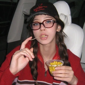 Women's Retro Hawksbill Square Glasses Frame For Bare Face