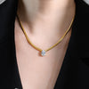 Water Drop Zircon Snake Bone Necklace Clavicle Chain
