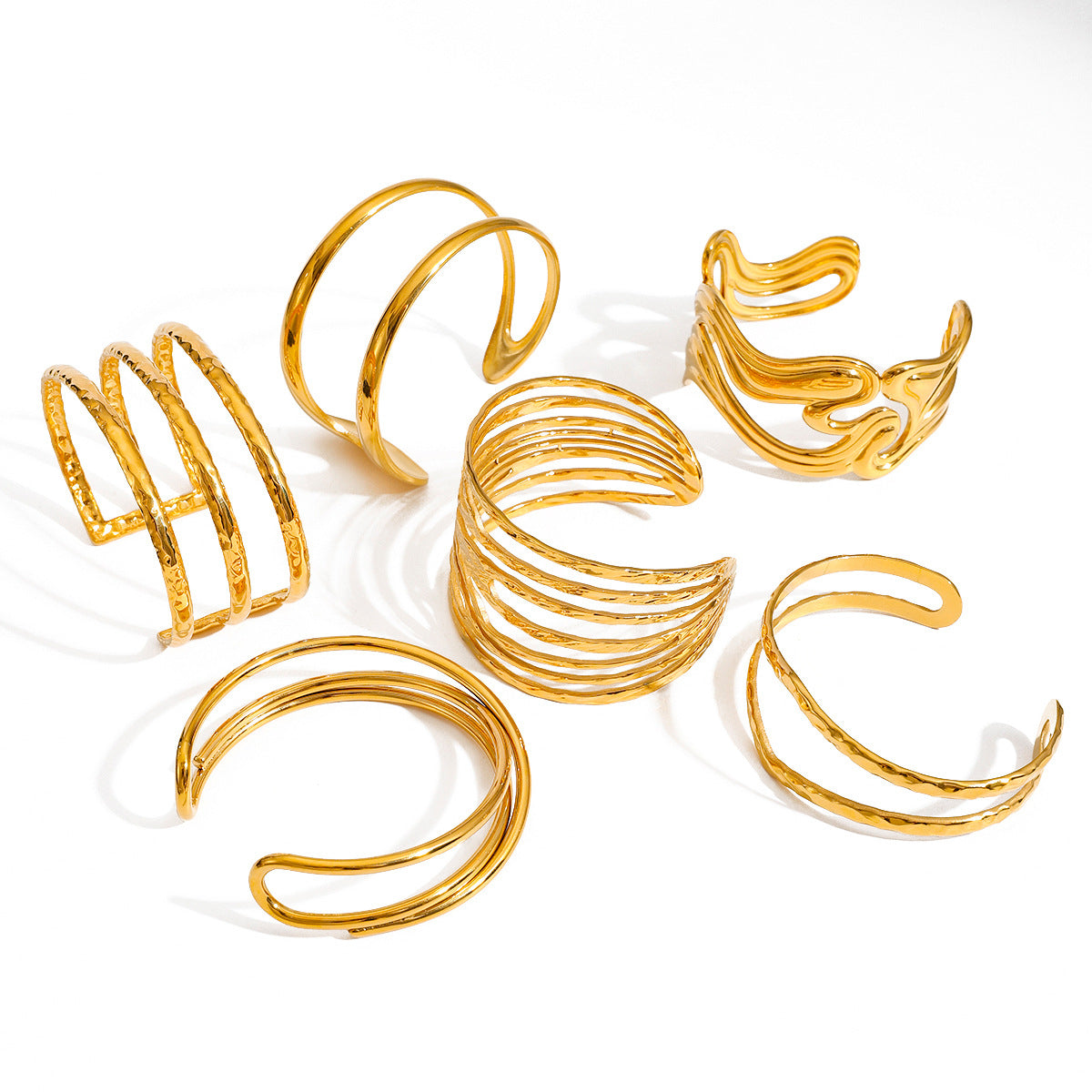 Irregular Lines Multi-layer Hollow Open-end Bracelet Retro Personality