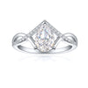 S925 Sterling Silver Inlaid High Carbon Rhinestone Ring Women