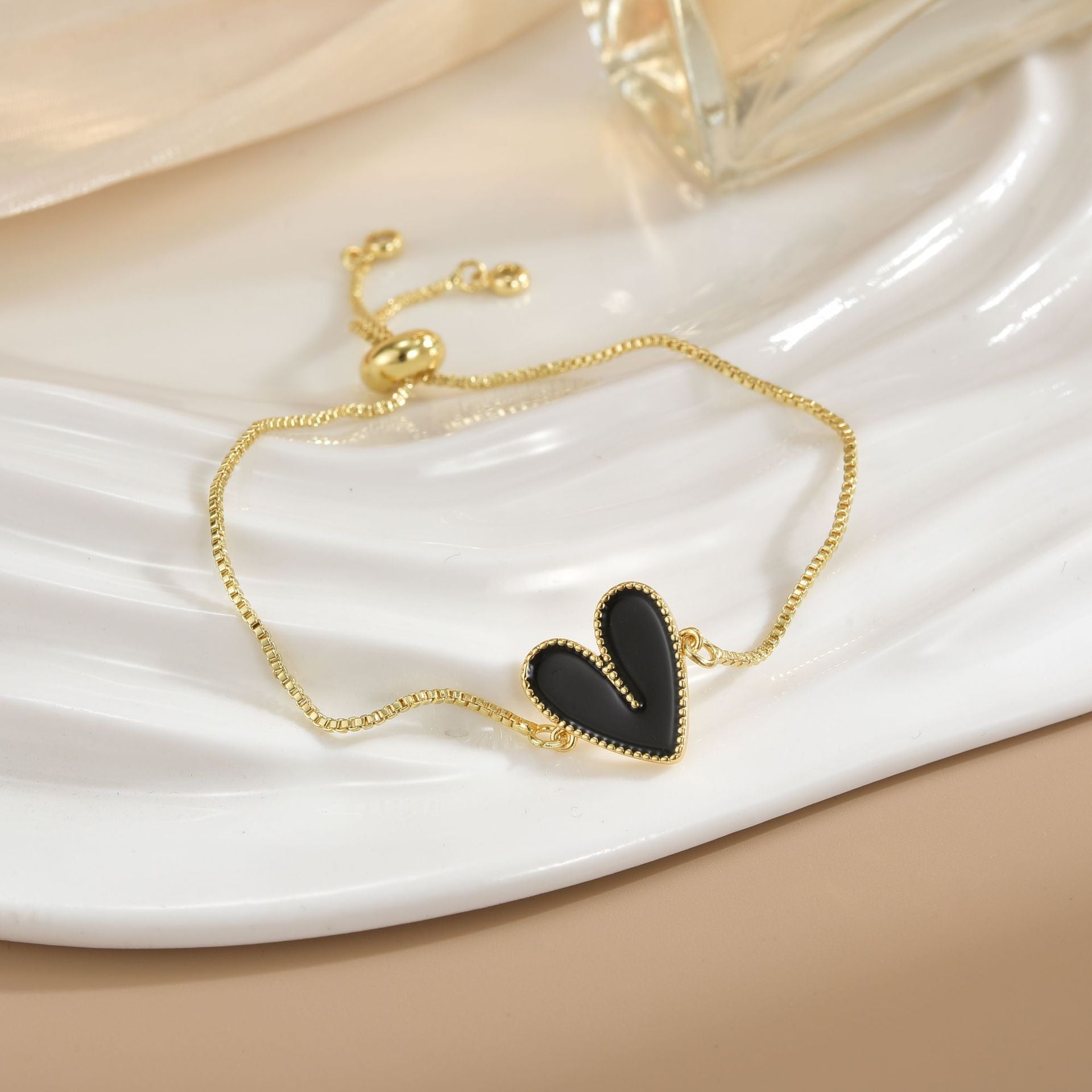 Simple Rotatable Flower Color-preserving Pure Copper Gold-plated Bracelet