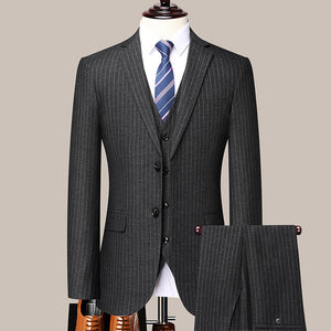 Men's Striped Suit Business Professional Formal Wear