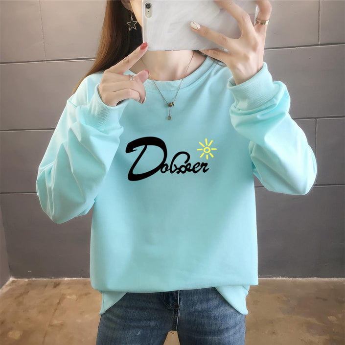 Women's Fashion Casual Letter Crew Neck Top