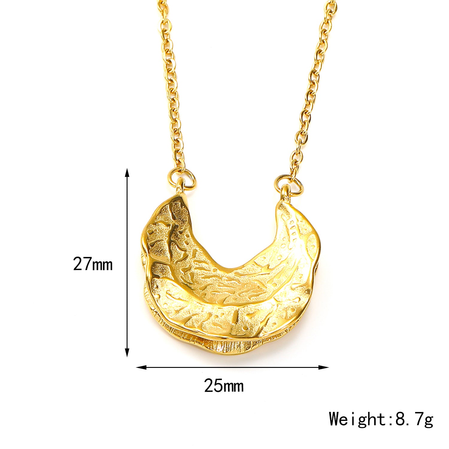 European And American Ins Personality Shaped Hammered Pattern Elegant Necklace Women