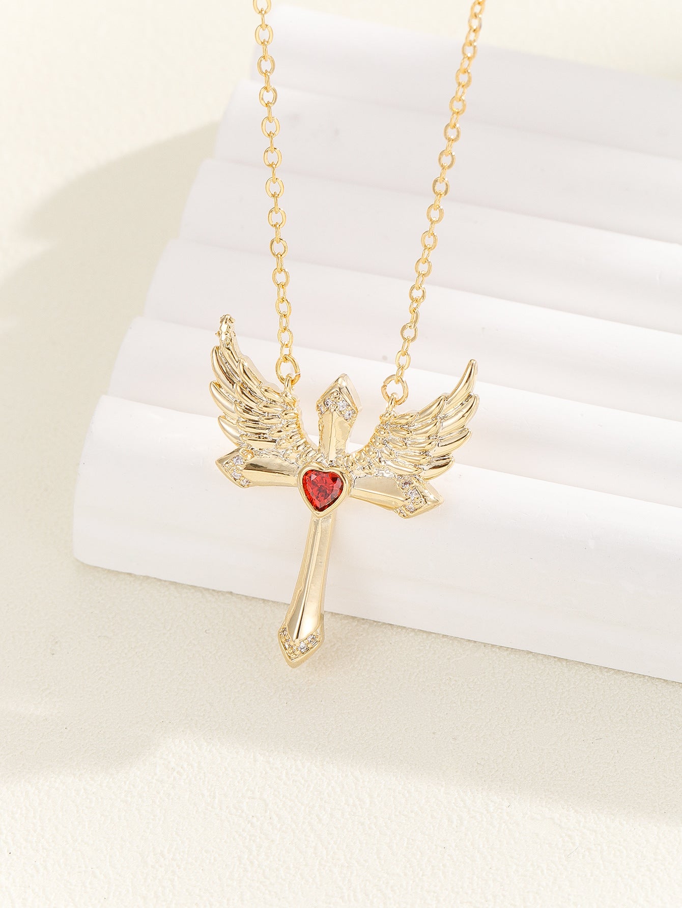 Female Romantic Angel Wings Ornament Cupid Necklace