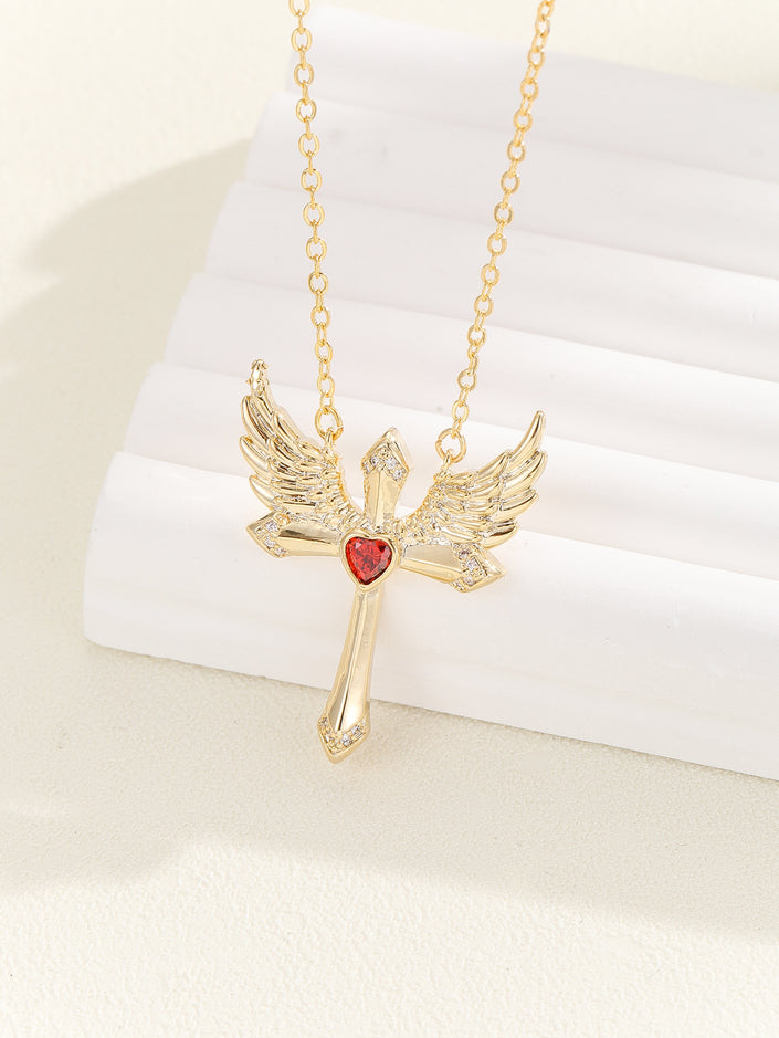 Female Romantic Angel Wings Ornament Cupid Necklace