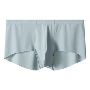 Men's Mid-rise Boxers Ice Silk Solid Color Underwear