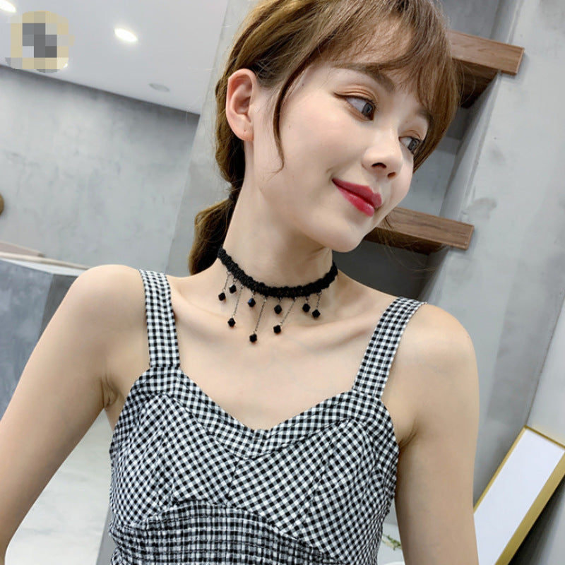 Black Necklace Clavicle Chain Advanced Sense Neckband Necklet Neck Accessories