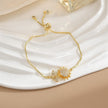 Simple Rotatable Flower Color-preserving Pure Copper Gold-plated Bracelet