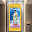 Like Buddha Statue Enshrine Silk Cloth Scroll Decorative Painting