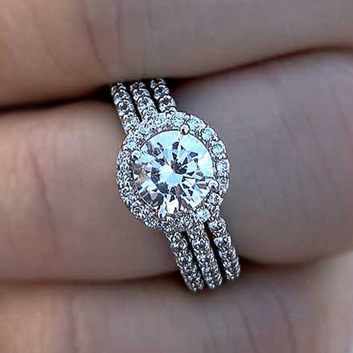 Women's Fashion Simple Geometric Zircon Ring