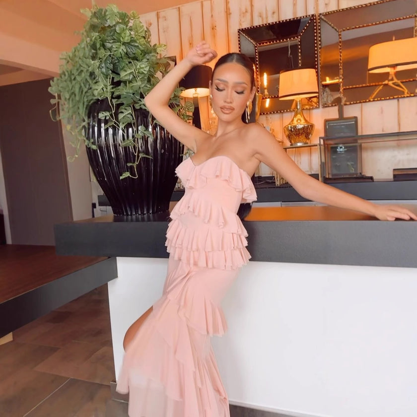 Slim Fit Slim Backless Stringy Selvedge Dress Women