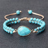 Hand-woven 4MM Natural Blue Turquoise Beads Irregular Bracelet