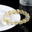 Natural Gold Rutilated Quartz Sago Cycas Honeysuckle Ball Bracelet