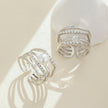 Sterling Silver Pearl Eardrop Frame Women's Multi-layer Open Ring