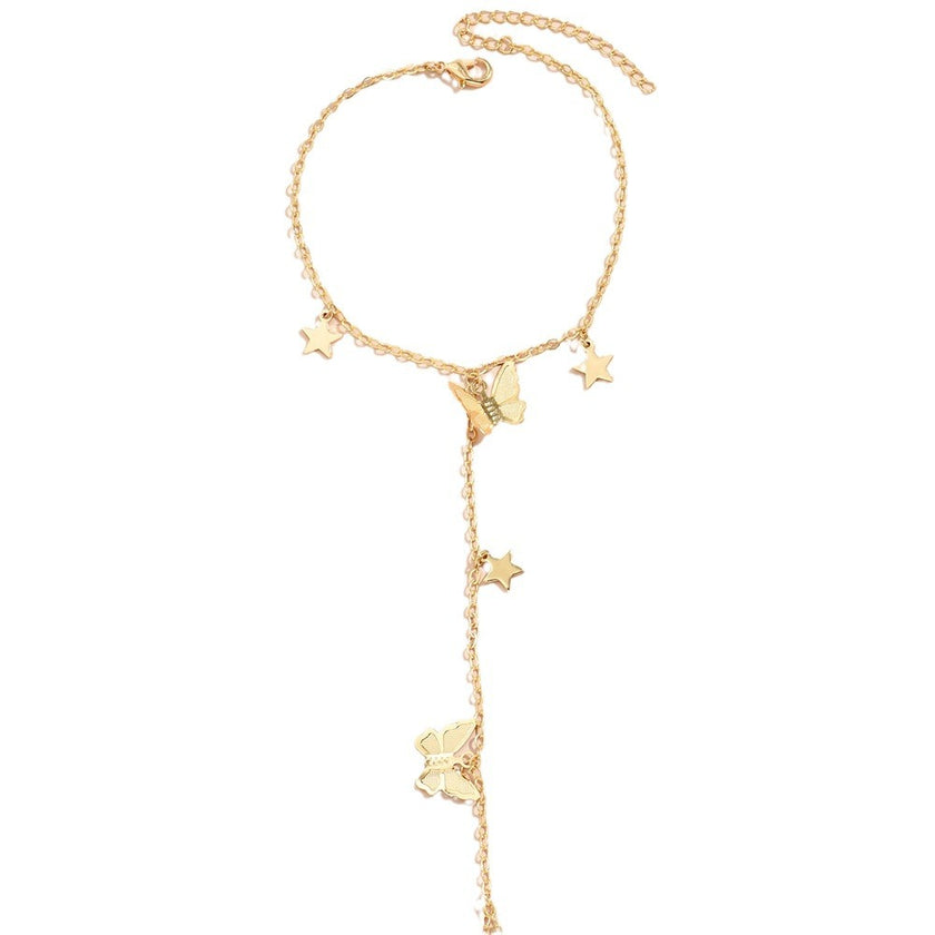 Small Beads Wafer Chain Ring Mitten-type Bracelet