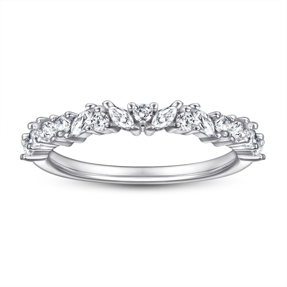 Sterling Silver Flowers Rose Gold Fashion Elegant Ring For Women