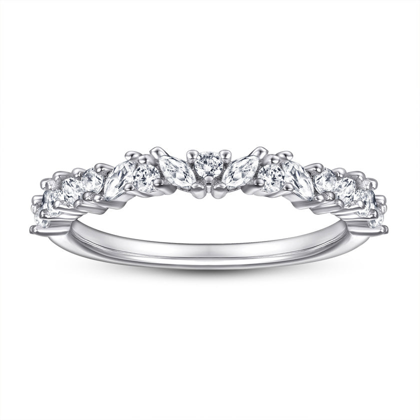 Sterling Silver Flowers Rose Gold Fashion Elegant Ring For Women