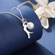 Cute Fashion Brushed Kitty Pearl With Clavicle Chain Necklace