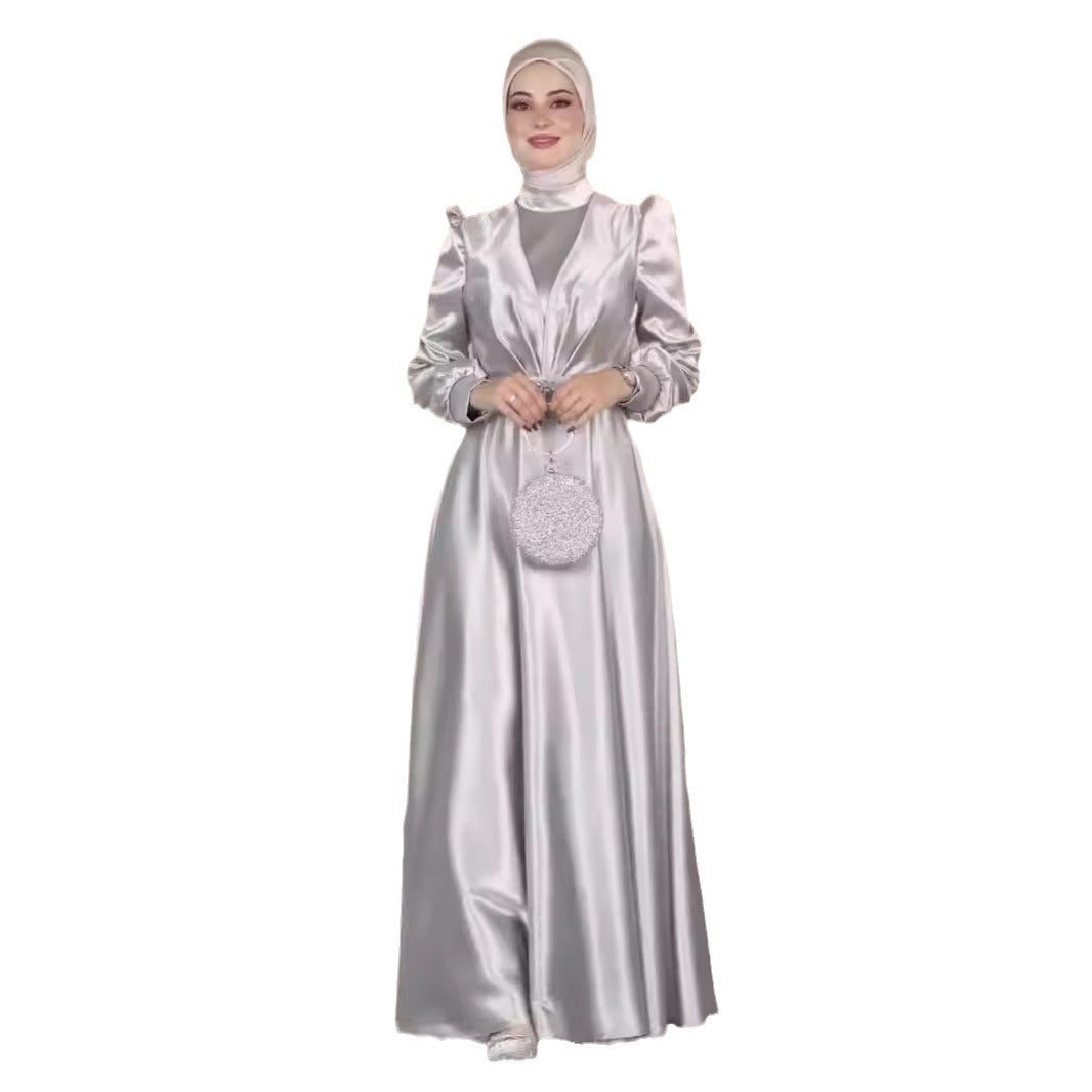 Graceful Satin Long Dress Women