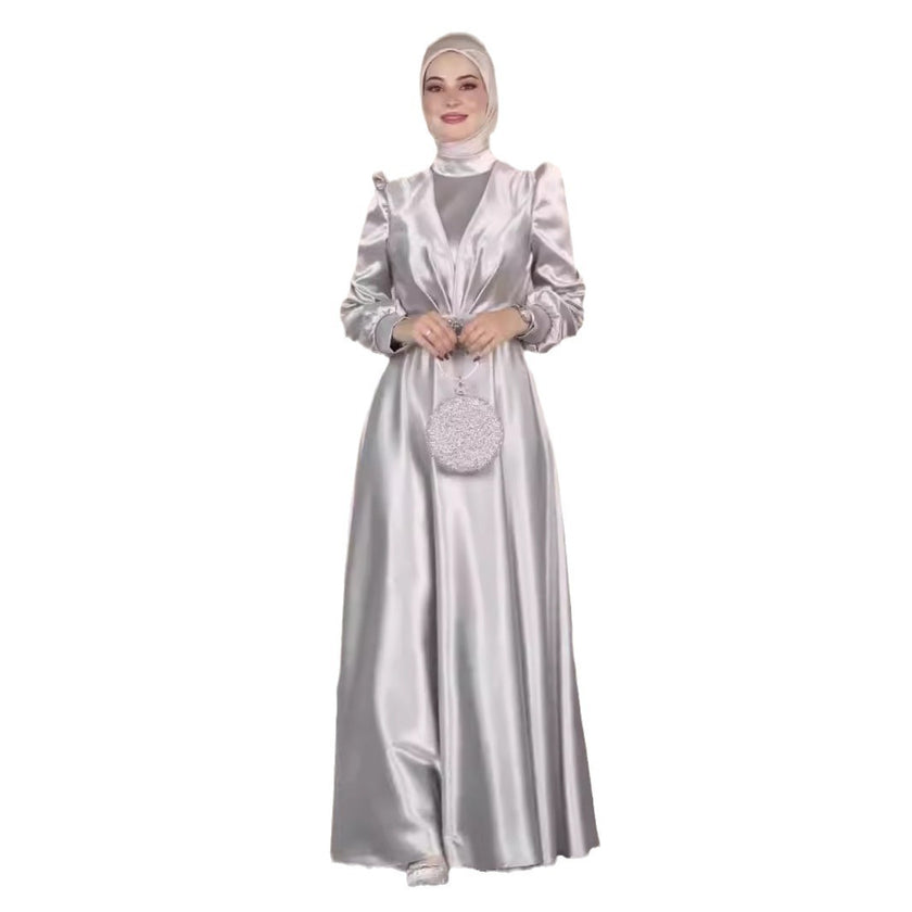 Graceful Satin Long Dress Women